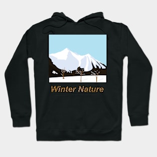 Winter landscape with snow-capped mountains Hoodie